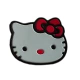 Katzenopf weiss mit roter Schleife- cat head, style your Crocs