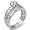 Cubic Zirconia Silver Wedding Ring Set - size 6