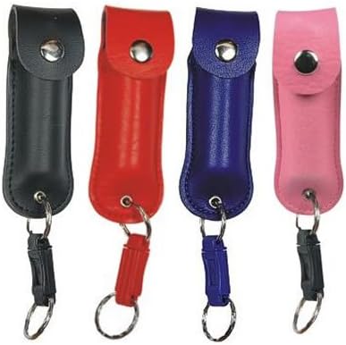 Pepper Shot - 1/2 oz w/Red Leatherette Holster &amp; Quick Release Key Chain