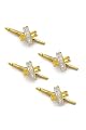 Solid 14k Gold and Diamond X Stud Set (4)