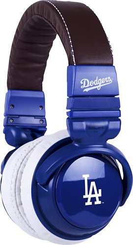  Big R XLMLBLAD1 Los Angeles Dodgers Over-The-Ear Headphones with In-Line Mic 