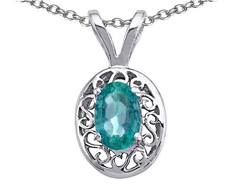 Buy 0.45 cttw Genuine Oval Emerald Pendant - 14kt White or Yellow Gold by Finejewelers
