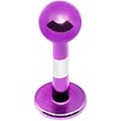 14 Gauge Purple Silver Striped Titanium Labret Monroe