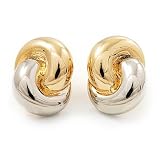 2-Tone 'Knot' Stud Earrings - 2cm Length