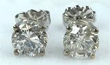 14 karats White Gold 2.23 Ct. H -I3 Round Earring Studs