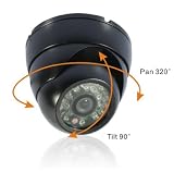 New Black Wired 24IR 24LED 24 LED Sharp Day & Night CCD 420 TVL Dome Color Home Office CCTV Camera wiht UK power adaptor