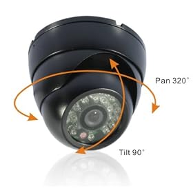 New Black Wired 24IR 24LED 24 LED Sharp Day & Night CCD 420 TVL Dome Color Home Office CCTV Camera wiht UK power adaptor