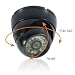 New Black Wired 24IR 24LED 24 LED Sharp Day & Night CCD 420 TVL Dome Color Home Office CCTV Camera wiht UK power adaptor