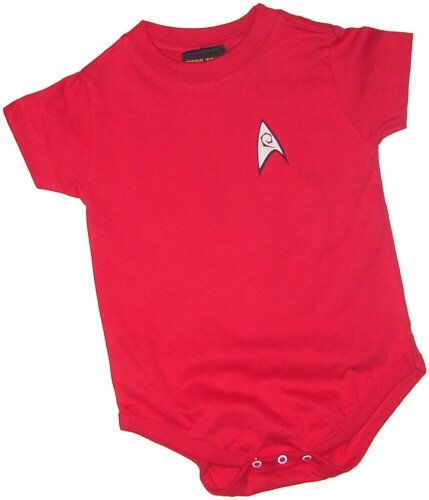  Star Trek Engineering & Security Red Uniform Infant Onesie Snapsuit
