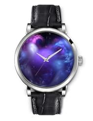 SPRAWL Aanalog Fashion Series Silver Ladies Watches of Genuine Black Leather Strap,Unique Wrist Watch for Women Girls Designed with Dark colors fuzzy