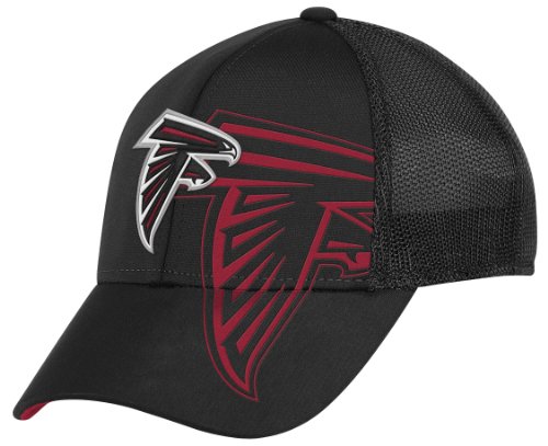 NFL Men's Atlanta Falcons End Zone Structured Flex Hat - Tw86Z (Black, Small/Medium)