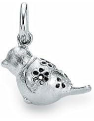 Blossom Matt & Polished Finish Silver Bird Charm