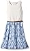 As U Wish Big Girls' Belted Sleeveless Dress with Chambray Prt Bottom