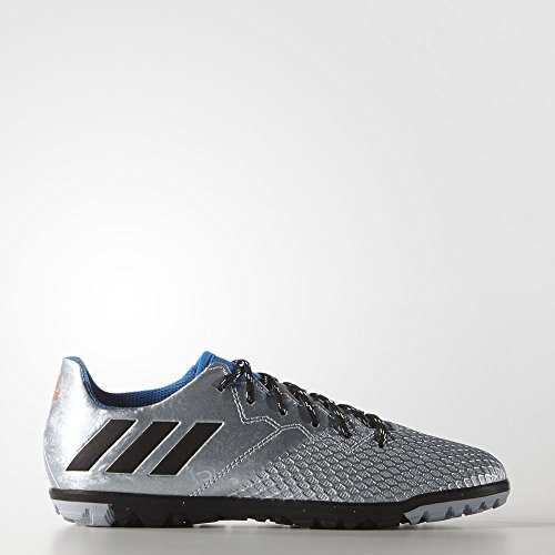 adidas Performance Kids' Messi 16.3 Turf Soccer Cleats, Silver Metallic/Black/Shock Blue, 2 M US Little Kid