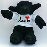 Plush Black Sheep with I Love Catalin T-shirt
