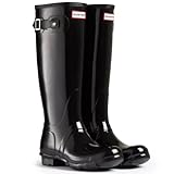 Women's Hunter Boots Original Tall Gloss Snow Rain Boots Water Boots Unisex - Black - 8