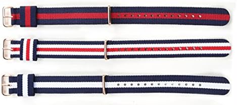 TWOK IIK Generic Women's Nylon Watchbands [18MM,3PCS-Black/Red;White /Red;Black / White]