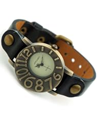 2013 Hot Sell Fashion Women Black Watch Leather Strap Retro Personal Digital Design High Quality Cheap Price Free Shipping W162