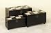 Beautifully Crafted 3 Piece Set of Wooden Bi-Cast Leather STORAGE BOXES