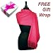 100% Pashmina HOT PINK/FUSCHIA/RED Shawl Wrap. Woman's Scarf.