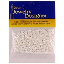 6/0 Glass "E" Beads, White AB, 20 Gram Pkg