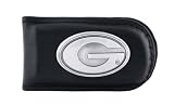 NCAA Georgia Bulldogs Black Leather Magnet Concho Money Clip, One Size