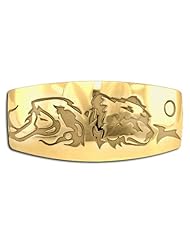 14K Yellow Gold Northwest Coast Native American Maiden Bear Clan Bracelet. Made in USA.
