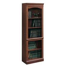 SAUDER Library Bookcase No Doors 101795 (Planked Cherry) (70-3 8H x 23-1 2W x 13-1 8D)