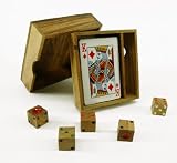 Wooden Card Box Including High Quality Cards and Handmade Wooden Dice
