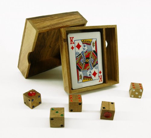 41PjdP 5jlL Wooden Card Box Including High Quality Cards and Handmade Wooden Dice