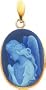 14K Gold Agate Guardian Angel Cameo Pendant Jewelry |B