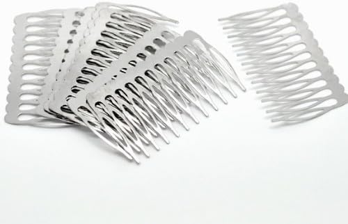 10 Pcs - Silver Tone Hair Combs 1.5" X 2.5", Hair Accessory, Hair Combs, Large Hair Combs, Hair Findings