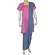 Casual Wear Cotton Salwar Kameez Chikan Embroidery Pink Size S (slk301)