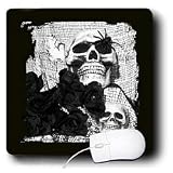 WhiteOaks Halloween Skulls - Black and White Skulls Black and White Photo - Mouse Pads