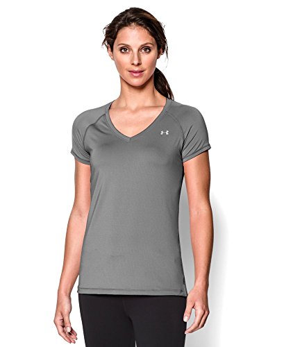 Under Armour Women's HeatGear Armour Short Sleeve, Cloud Gray (038), Medium