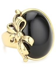 Barse "Gifted" Bronze Onyx Bow Ring