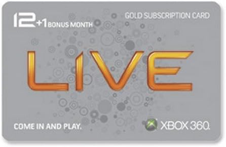 Xbox 360 Live 12 Month Gold Card plus 1 Month Bonus
