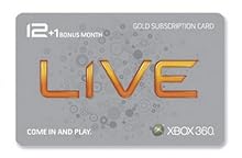 Xbox 360 Live 12 Month Gold Card plus 1 Month Bonus