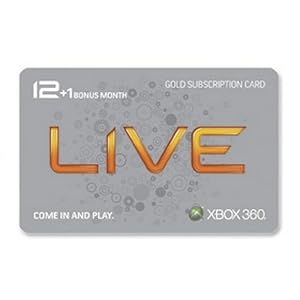 Xbox 360 Live 12 Month Gold Card plus 1 Month Bonus