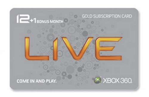 Xbox 360 Live Subscription Gold Card