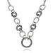 Sterling Silver Marcasite Circle Chain Necklace, 16\