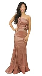 Strapless Mermaid Nylon/Polyester/Spandex Pleated Bridesmaid Dress/Prom Dress/Maxi Dress 
