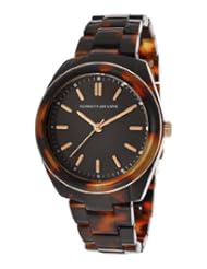 Kenneth Jay Lane Womens KJLANE-3101 3100 Series Black Dial Tortoise Resin Watch