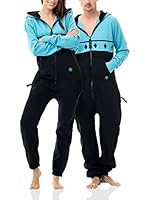 ZIPUPS Mono-Pijama Rhombi (Negro / Azul Claro)