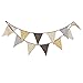 INFEI 3.5M/11.5Ft Multi-colored Floral Fabric Triangle Flags Bunting Banner Garlands for Wedding, Birthday Party, Outdoor & Home Decoration (Coffee)