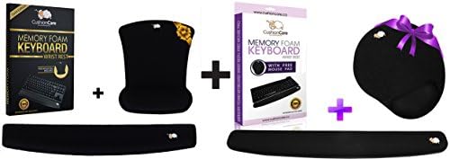 CushionCare Mouse Pad With Keyboard Wrist Rest Pad - Ergonomic Support - Premium Quality Foam - New and Improved Shape Provides Comfort and Support to Hands - Come in Gold And Purple Box Packaging