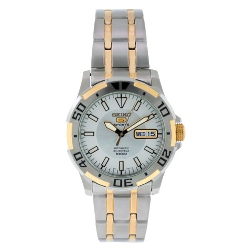 Seiko Men's SNZJ42 Two Tone Stainless Steel Analog with Silver Dial Watch
