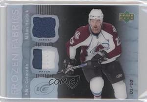 Milan Hejduk #1/10 Colorado Avalanche (Hockey Card) 2007-08 Upper Deck Ice Frozen Fabrics PETG Black Patch #FF-HE