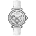 DKNY Women's Chronograph Crystal Accented Stainless Steel and White Leather Watch #NY4695