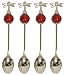 Decorative Dragonfly Cocktail Spoon Set of Four with Ruby Red Glass Bead